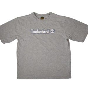 Timberland T-shirt Kid's Size M 12-14 Gray with Logo Short Sleeve